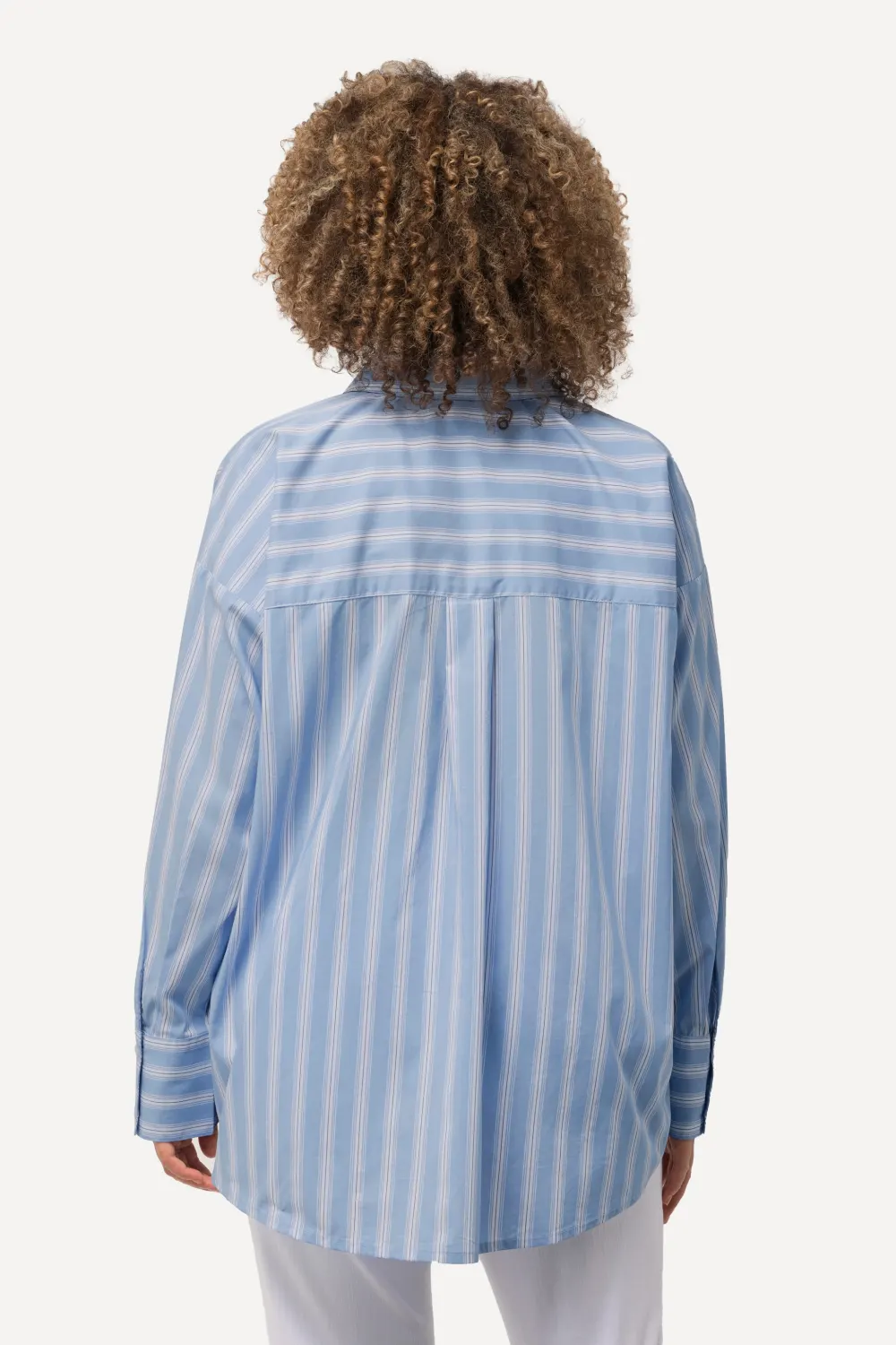 Bluse, Streifen, Brusttasche, Hemdkragen, Langarm