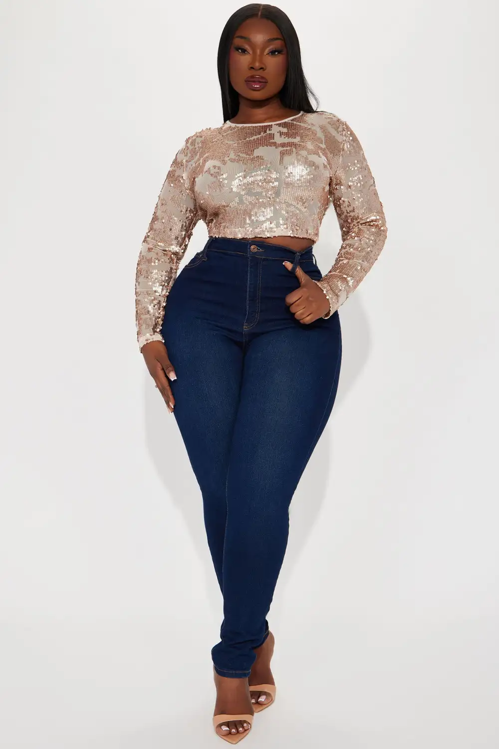 Up Till Sunrise Sequin Top - Gold