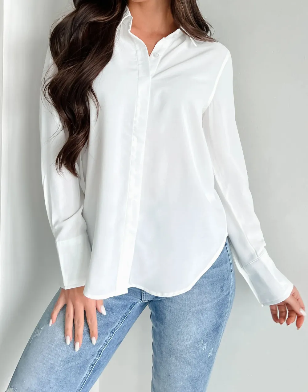 Crepe Covered Placket Dress Shirt