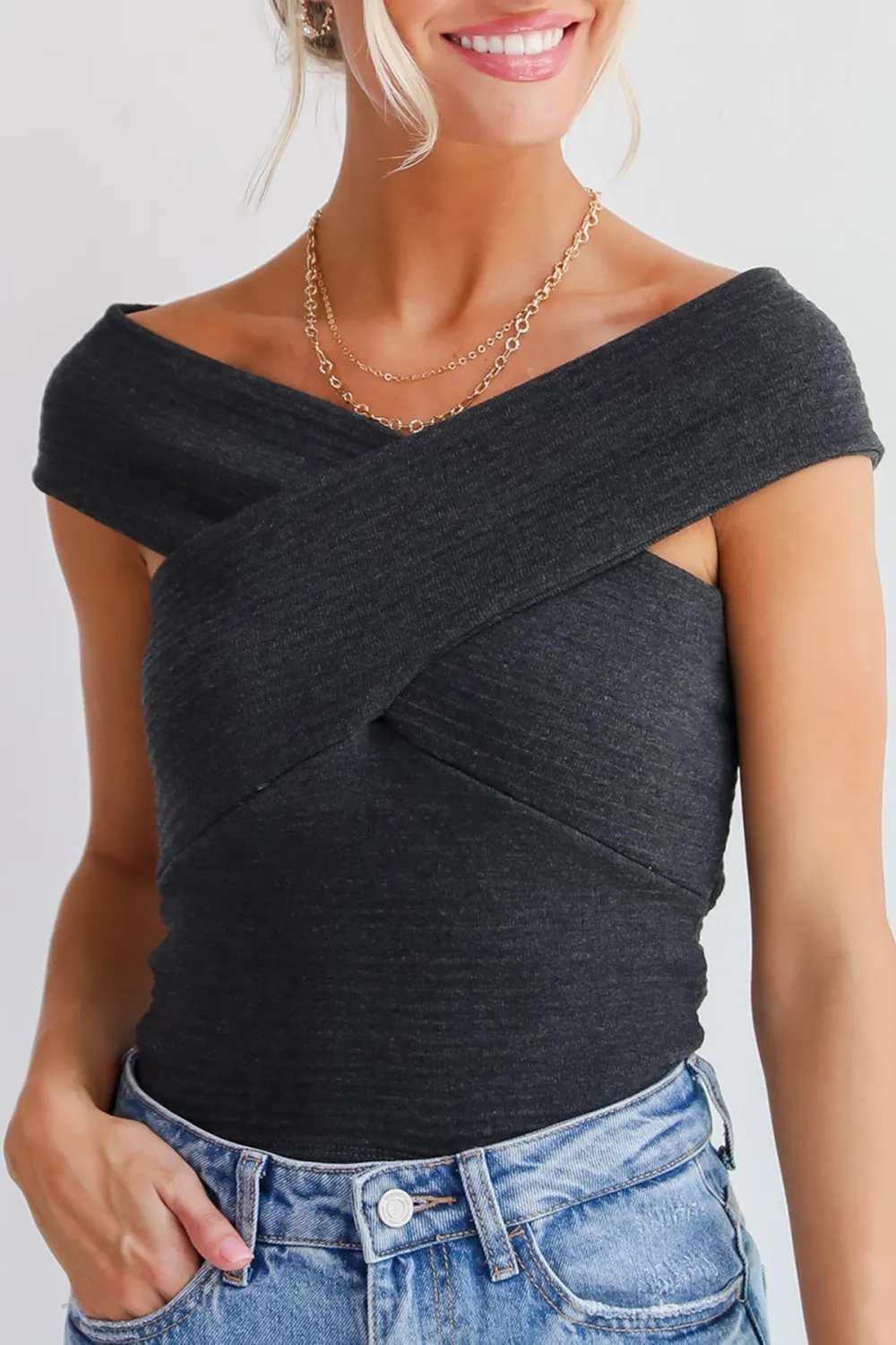 Ultimate Trend Knit Crossover Tank
