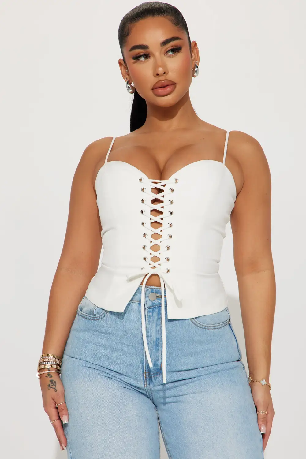 Take Me Out Corset Top - Off White