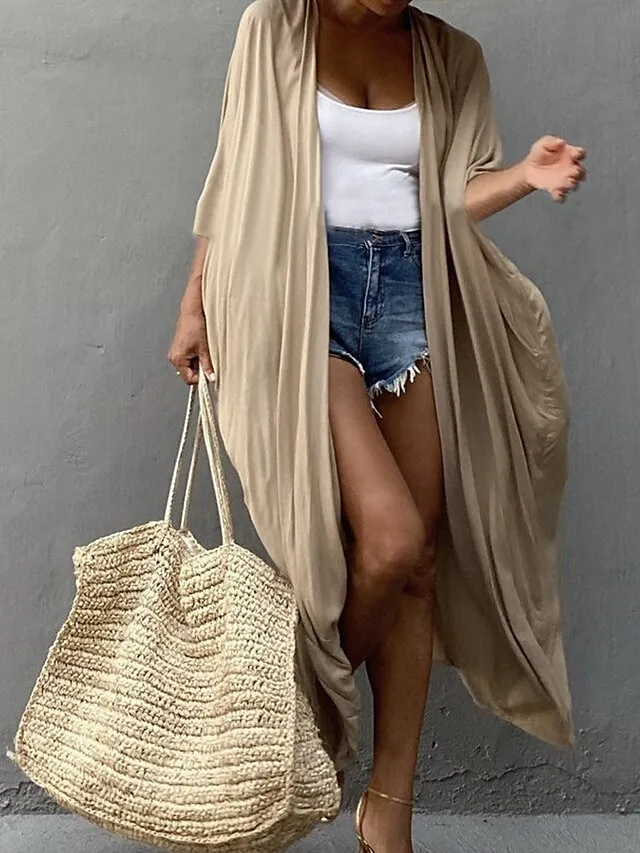 Women's Swimwear Cover Up Beach Top Normal Swimsuit Lace up Pleated UV Protection Pure Color Black White Red Royal Blue Beige V Wire Bathing Suits New Vacation Holiday