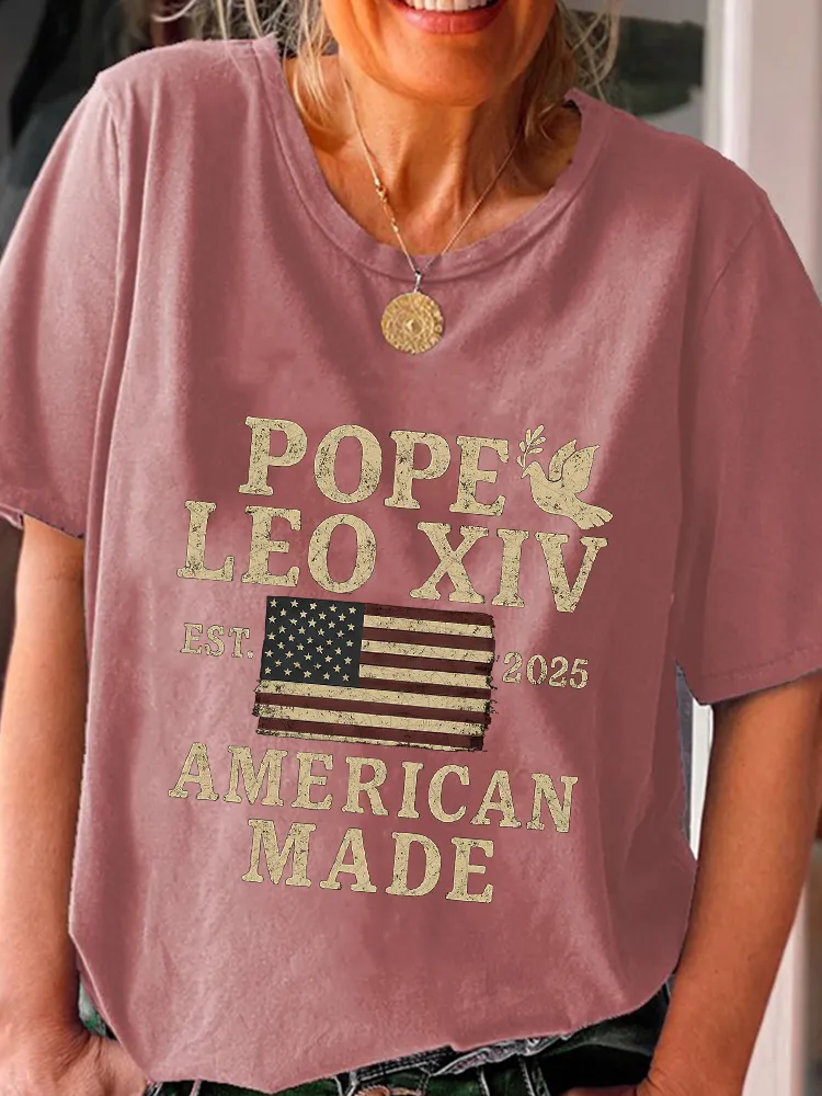Women'S Pope Leo Xiv  Made In America Round-Neck Short-Sleeved T-Shirt