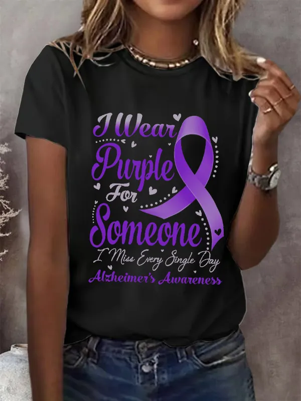 I Wear Purple For Someone ALZHEIMER'S Awareness T-Shirt