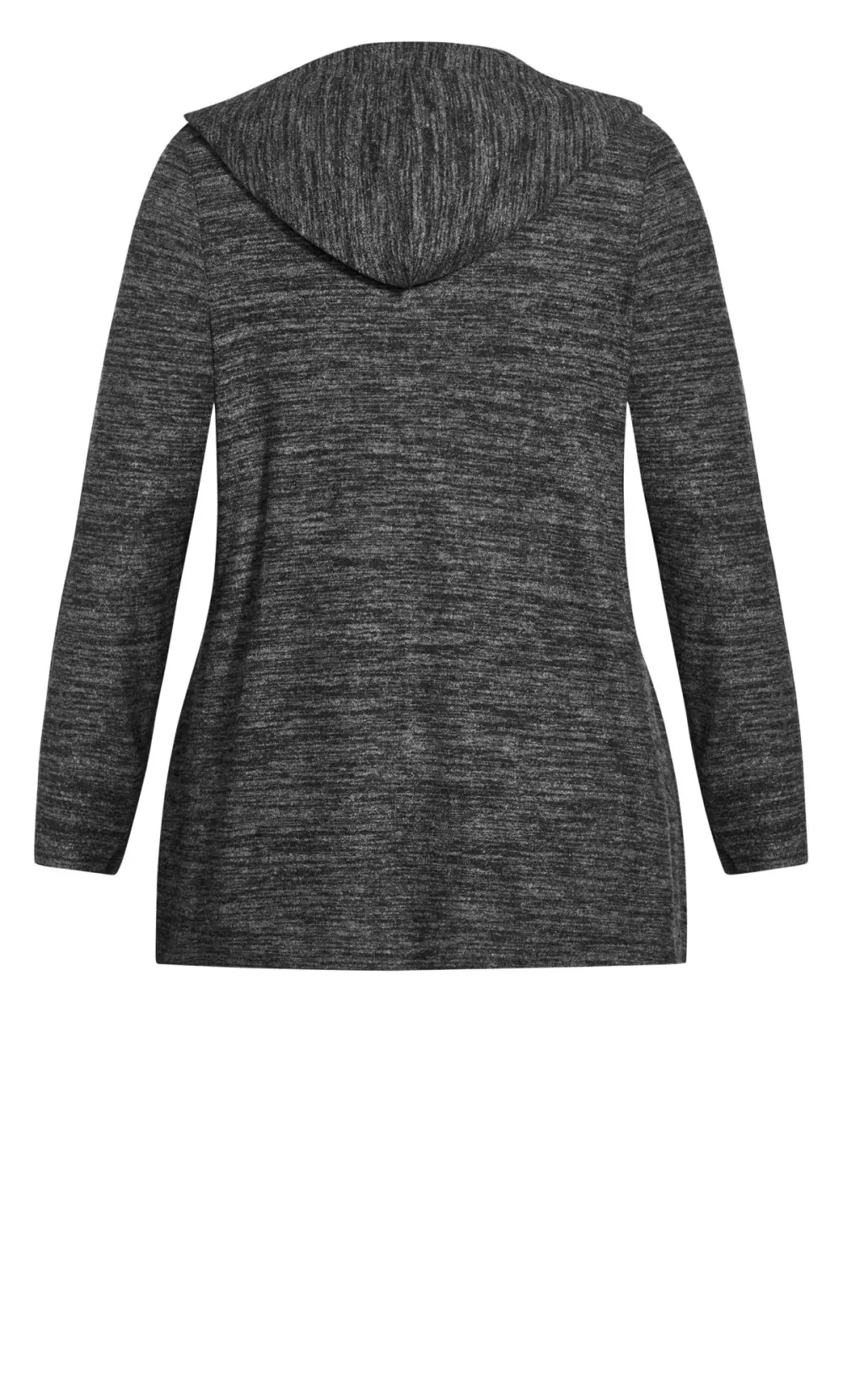 Evans Charcoal Grey Soft Touch Hooded Cardigan
