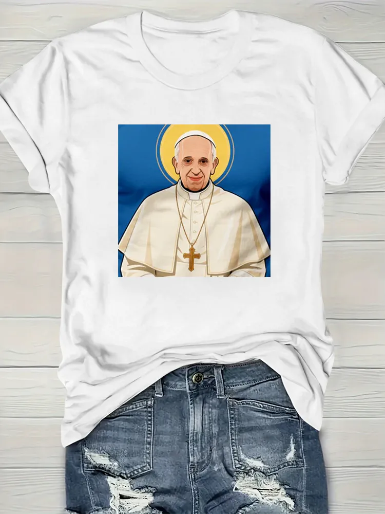 Women's I Love PF Print Short Sleeve Round Neck Cotton T-Shirt