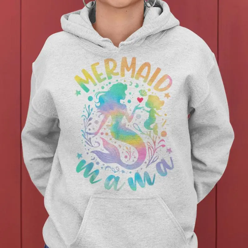 Cute Sea Mermaid Mom Mother’S Day Tie Dye Mermaid Mama Women Hoodie