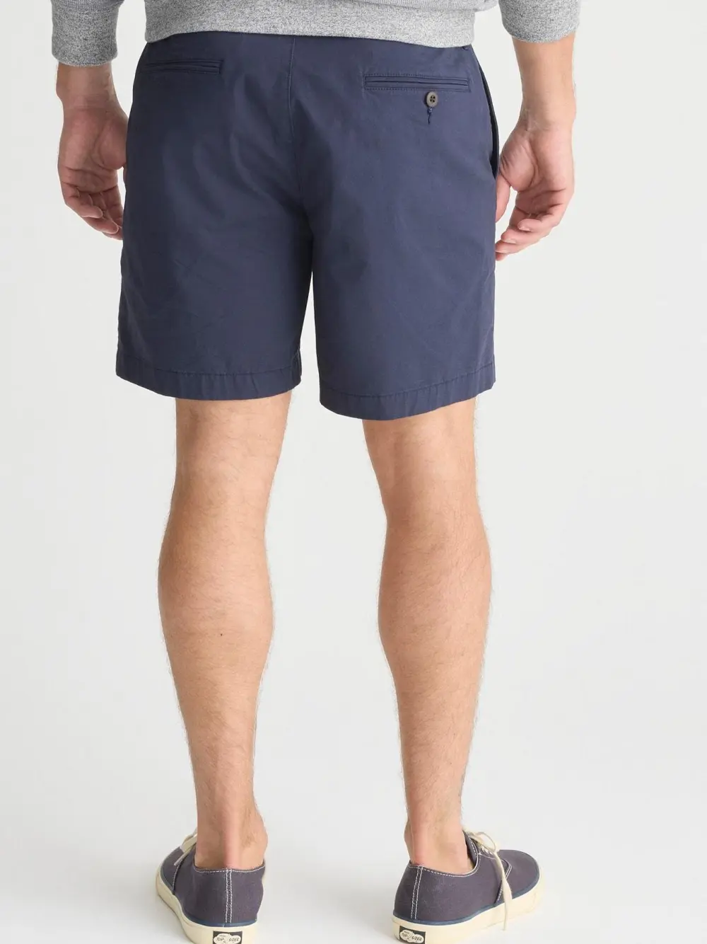 Navy Blue Flat Front Tailored Shorts