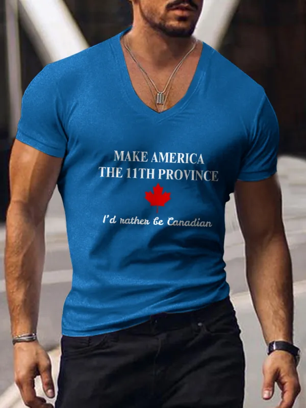 Men's Short Sleeves V-Neck Pure Cotton T-Shirt