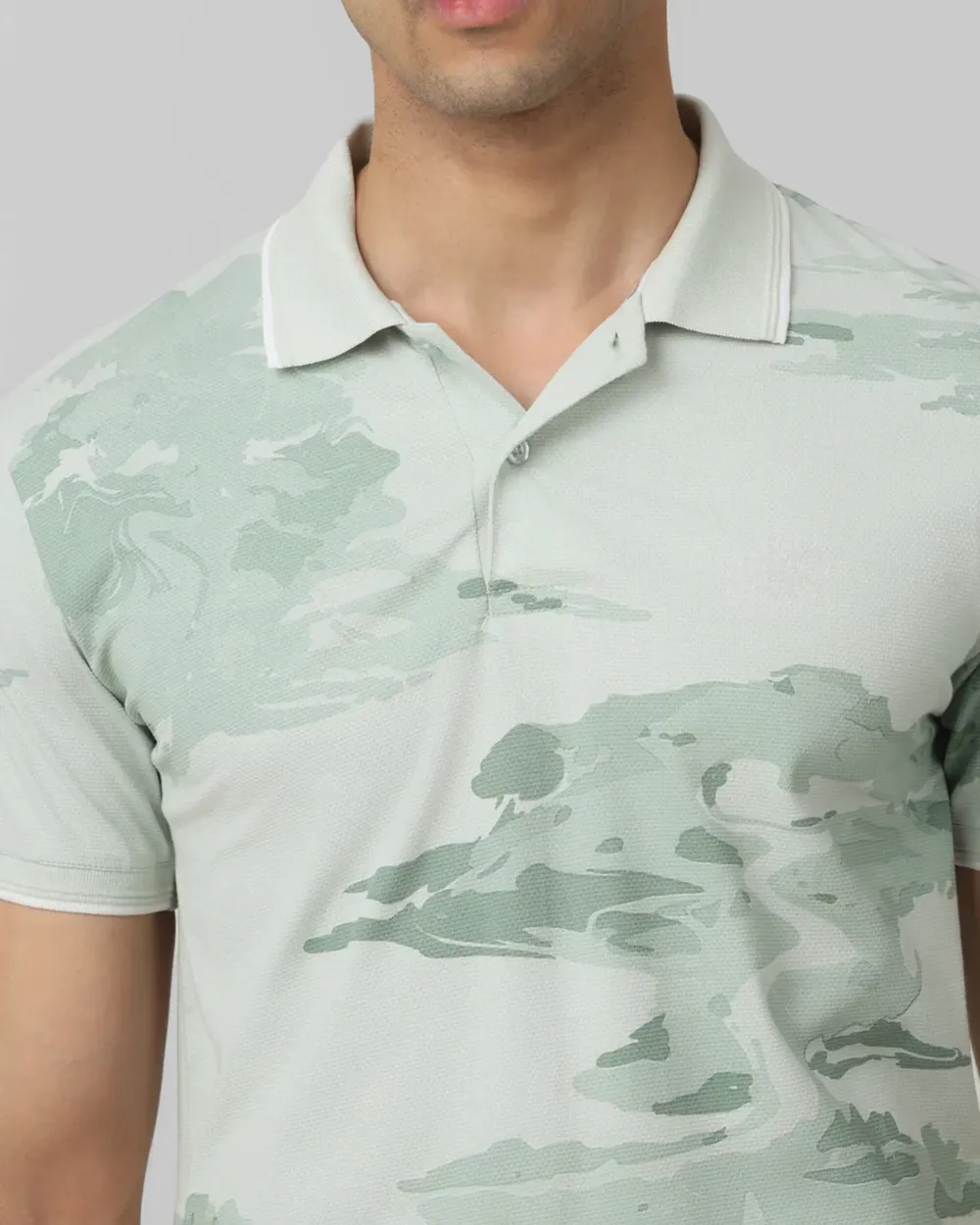 Daily Simple And Slimming Light Green Polo Shirt