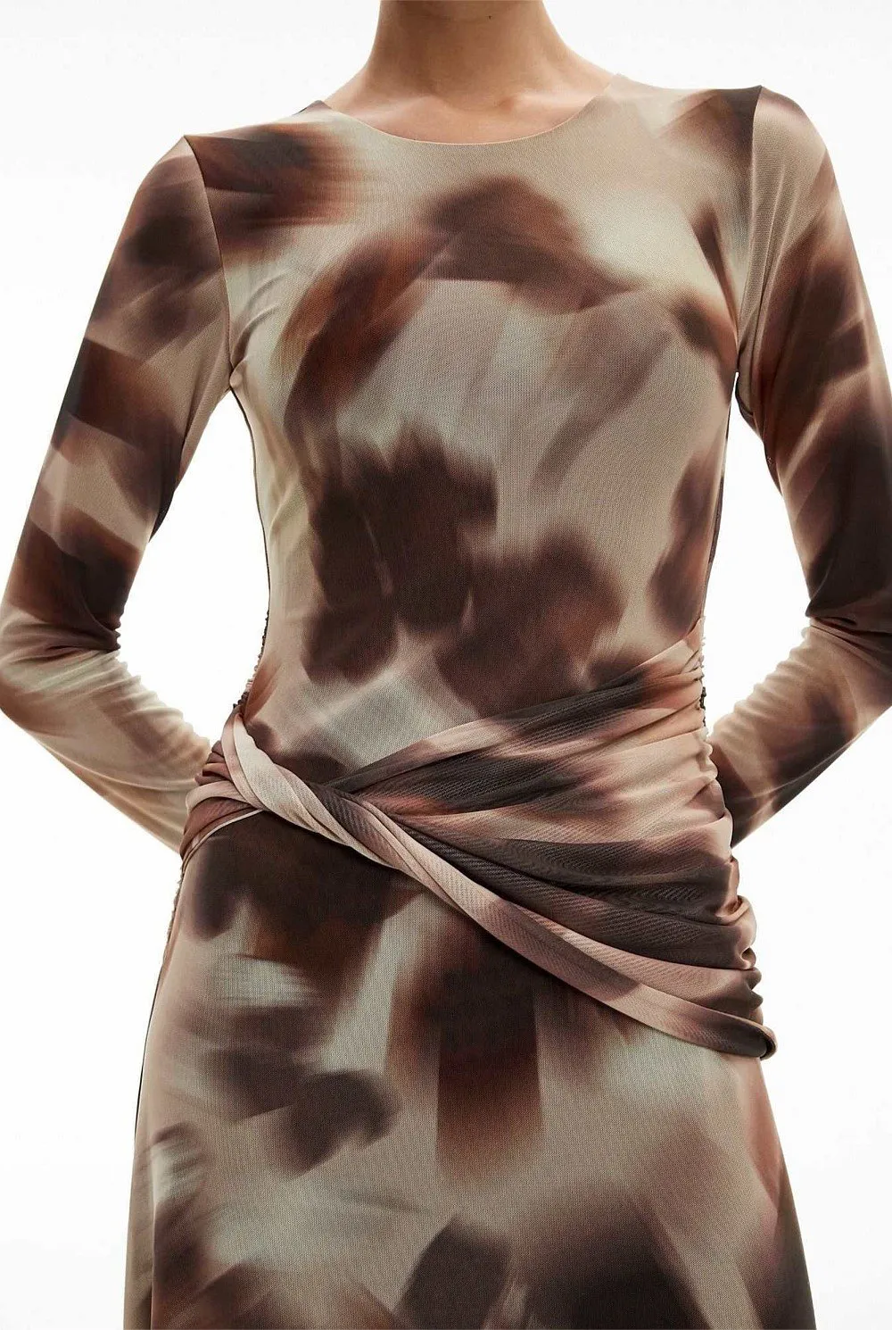 Artistic Print Twisted Dress