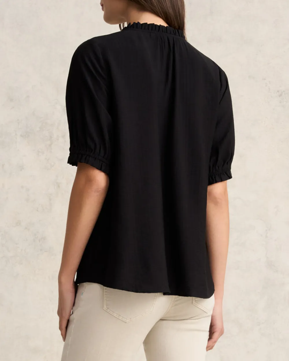 Puff Sleeve V Neck Blouse