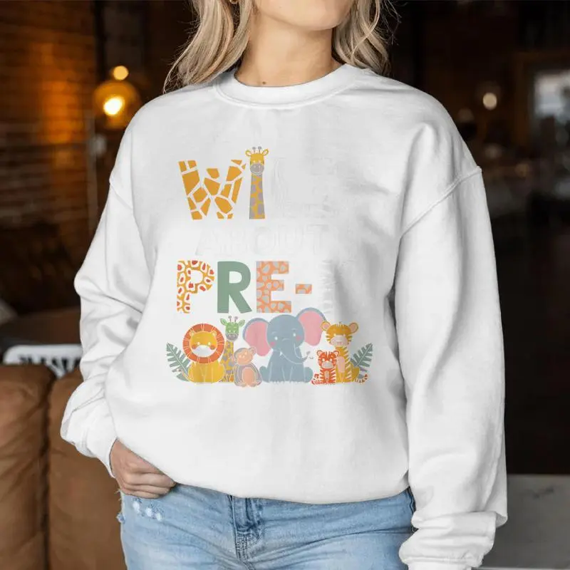 Wild About Pre-K Jungle Animals Teacher Appreciation Women Sweatshirt