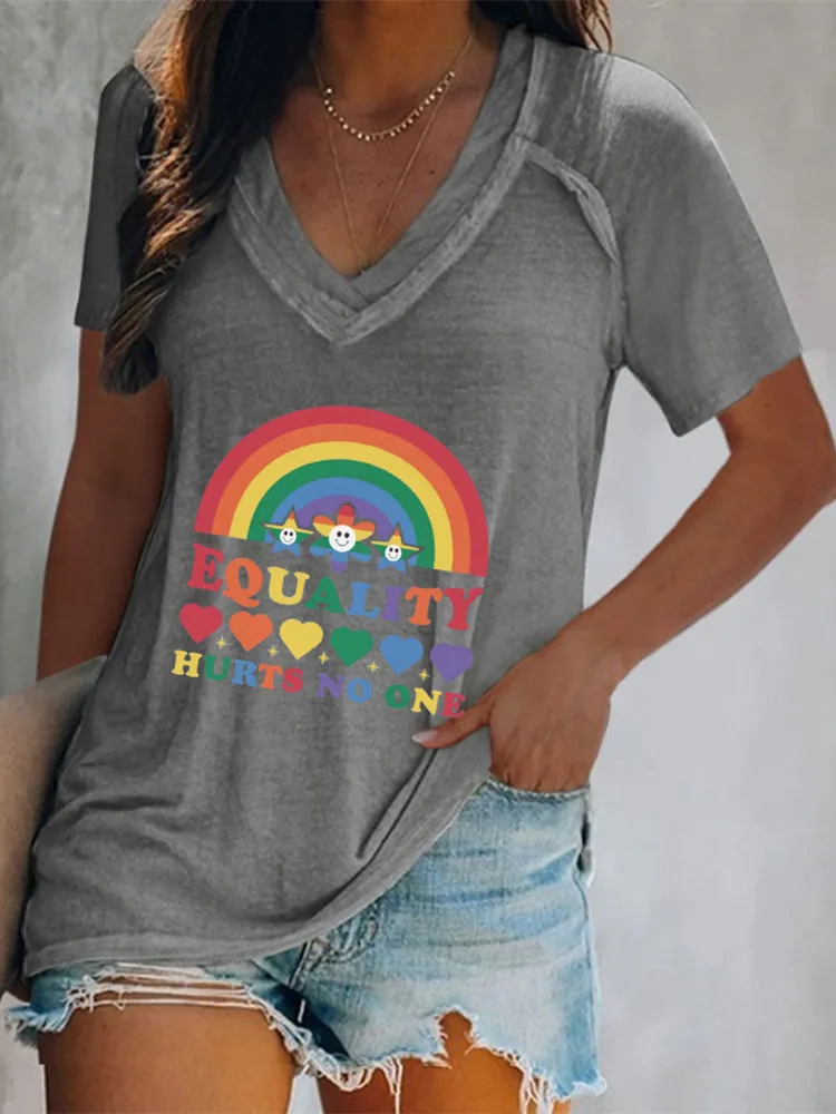 Women'S Equality Hurts No One V-Neck Short-Sleeved T-Shirt