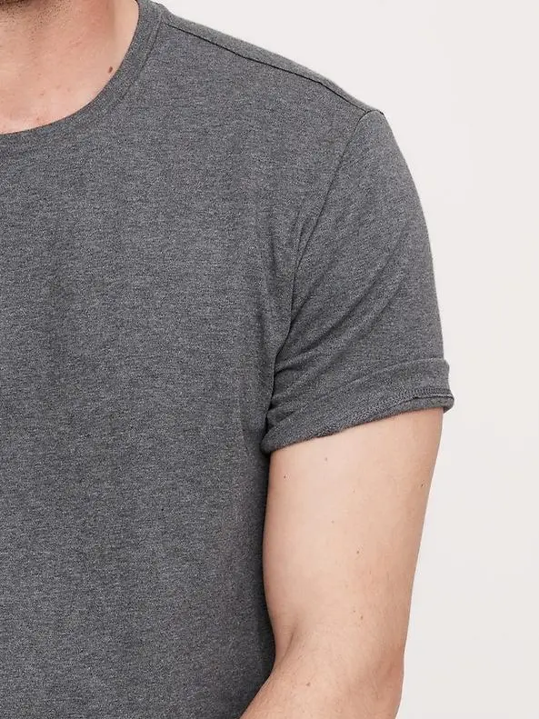 Men's Optic Dark Charcoal Gray Simple Cotton Short Sleeve