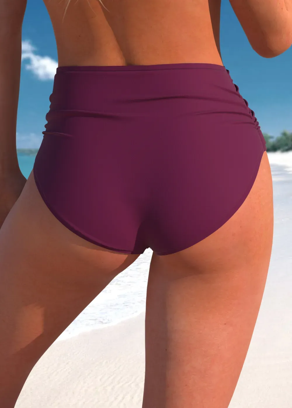 Stretch Criss Cross Dusty Blue Bikini Top