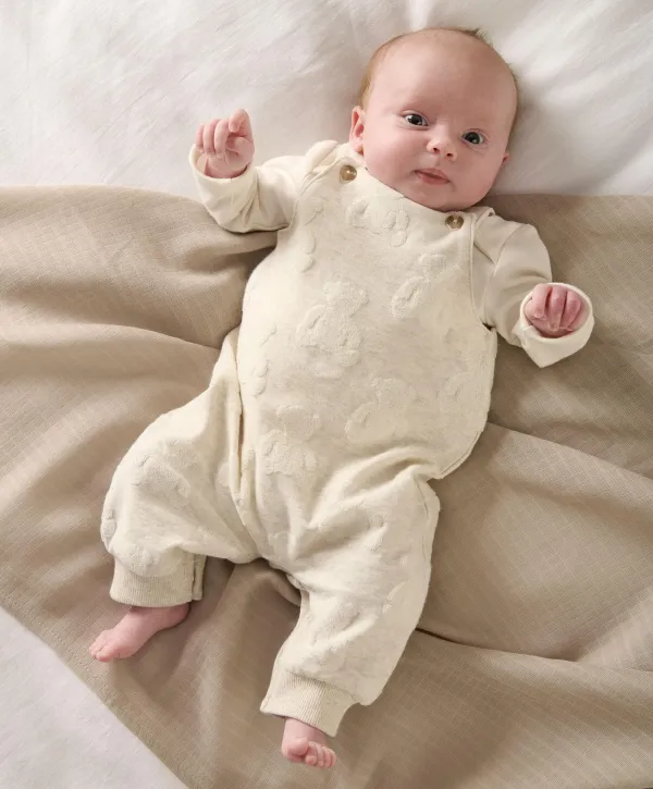 Dungarees & Bodysuit Outfit set - Teddy Bear