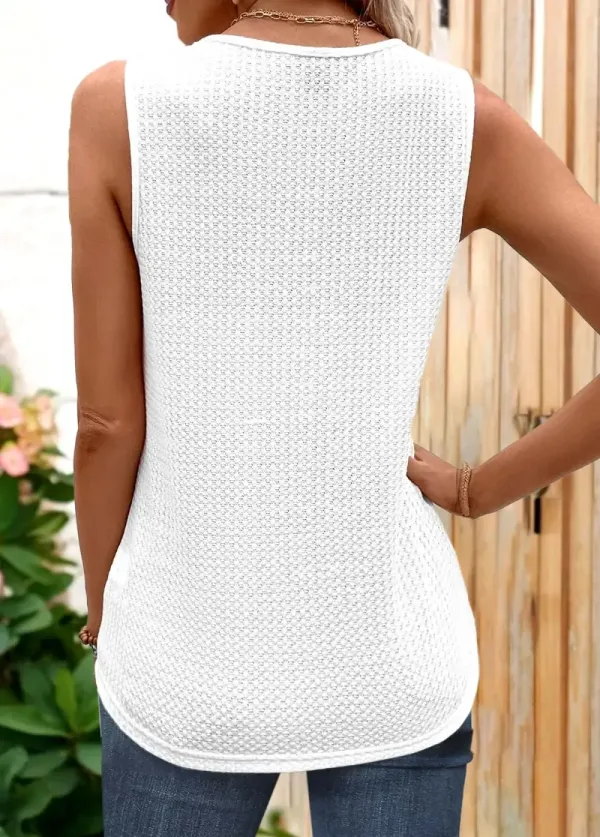 White Lace V Neck Tank Top
