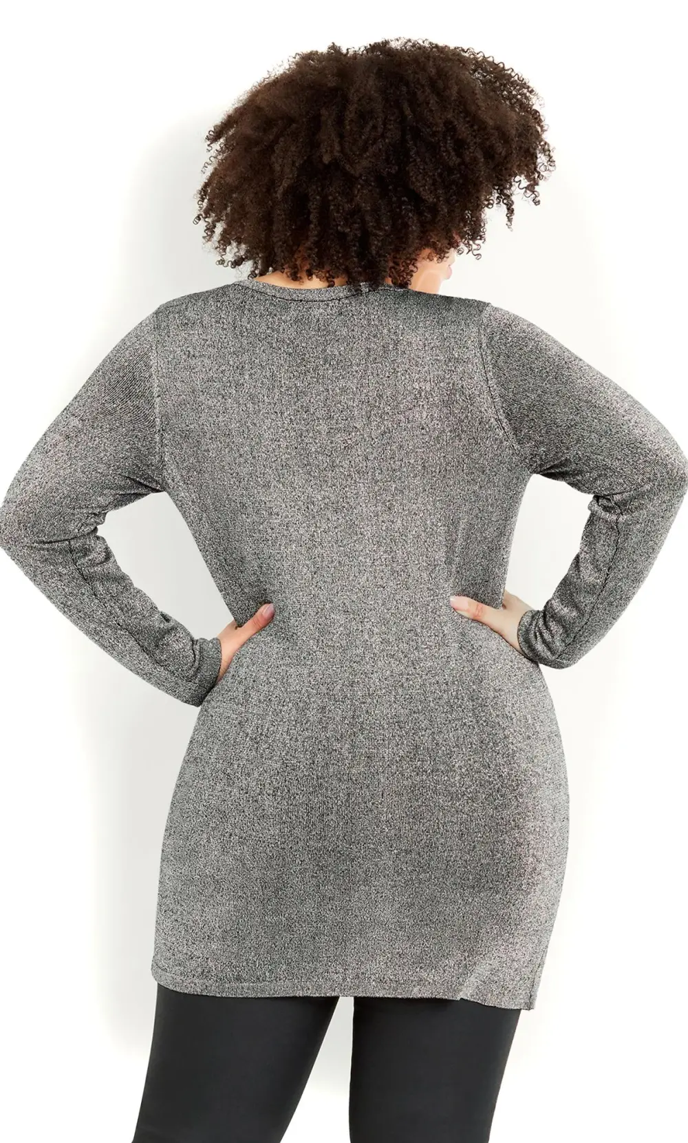 Evans Grey Glitter Detail Jumper