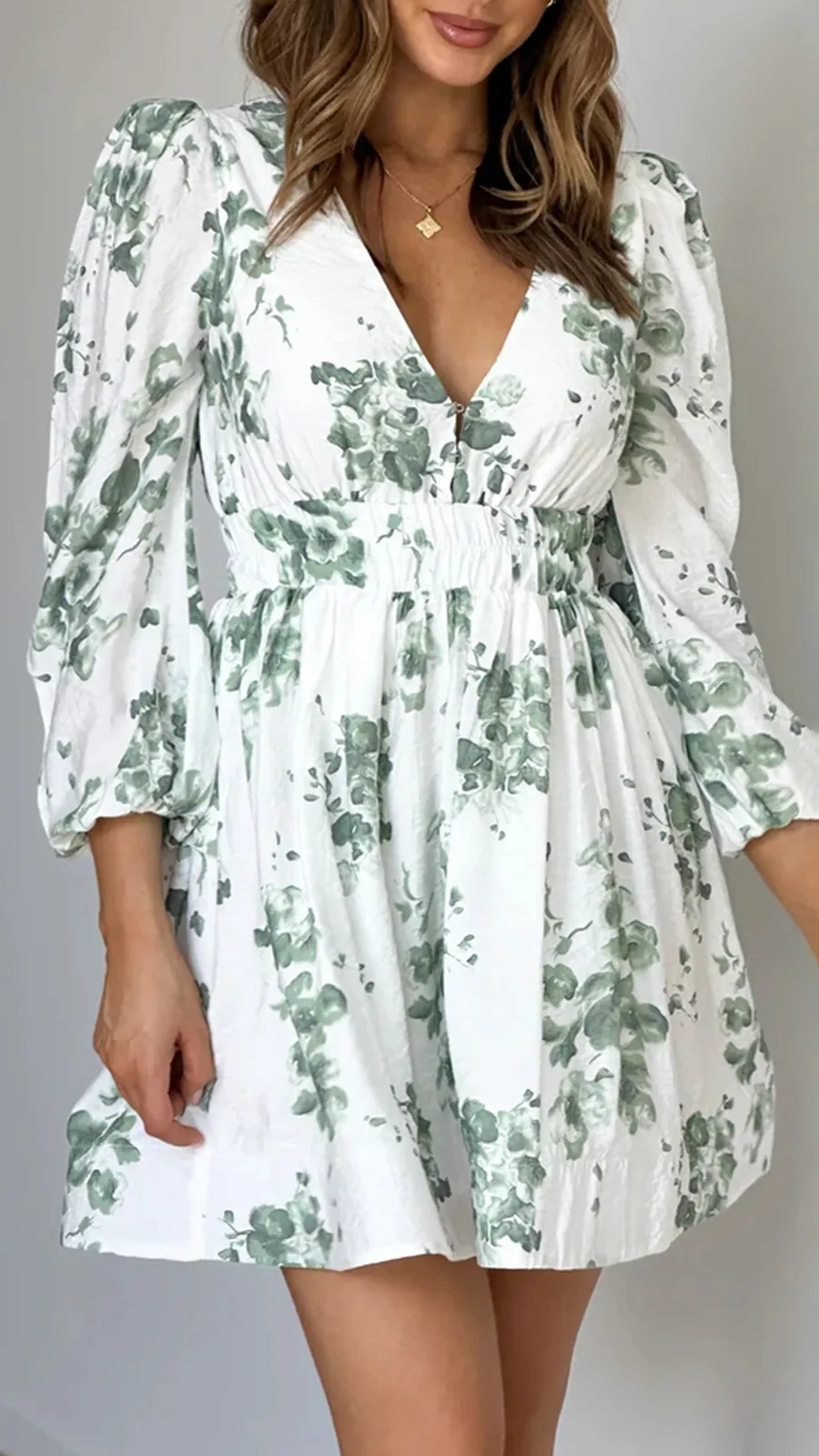 Elasticated Waist Band Mini Dress