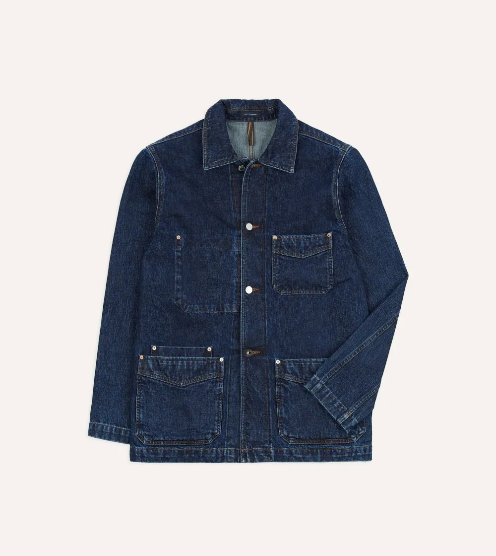 Stone Wash Denim Button Front Jacket