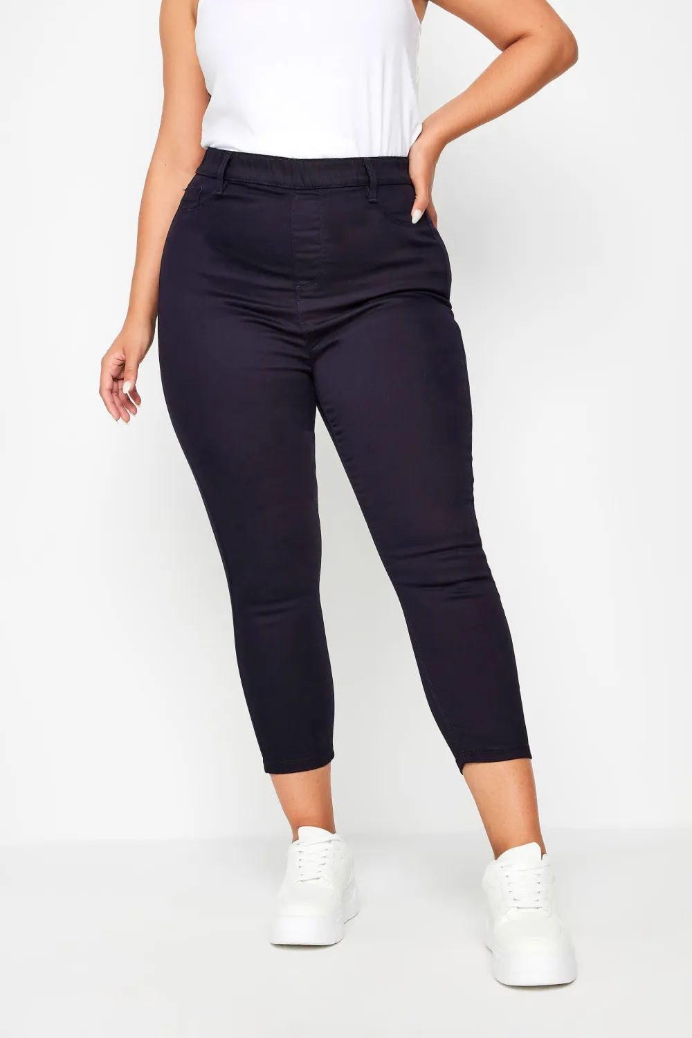 YOURS Curve Aqua Blue Cropped Stretch GRACE Jeggings