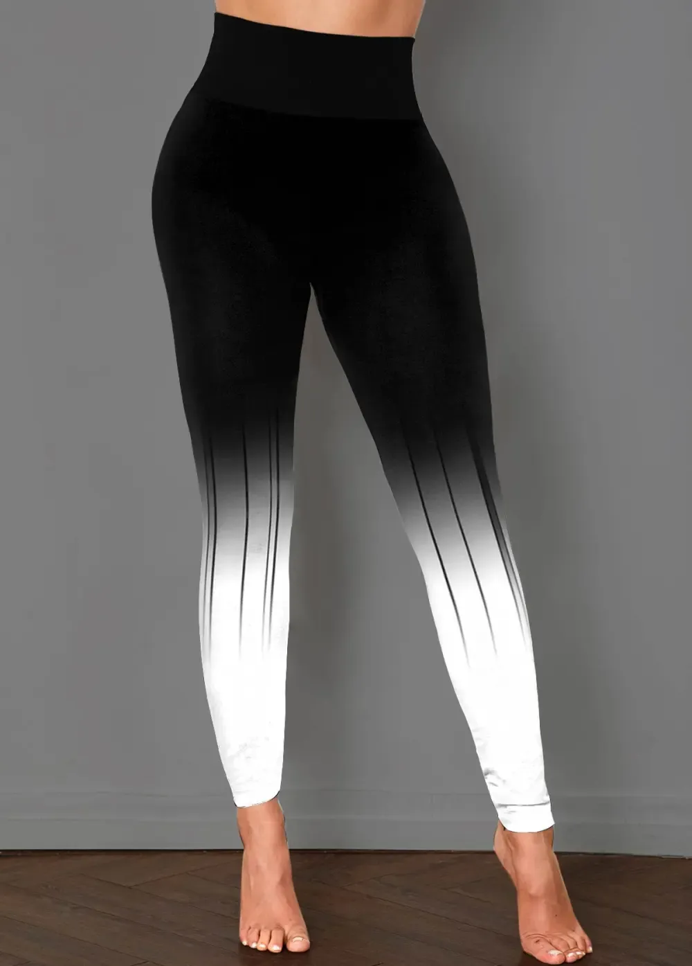 Black Ombre High Waist Skinny Pants