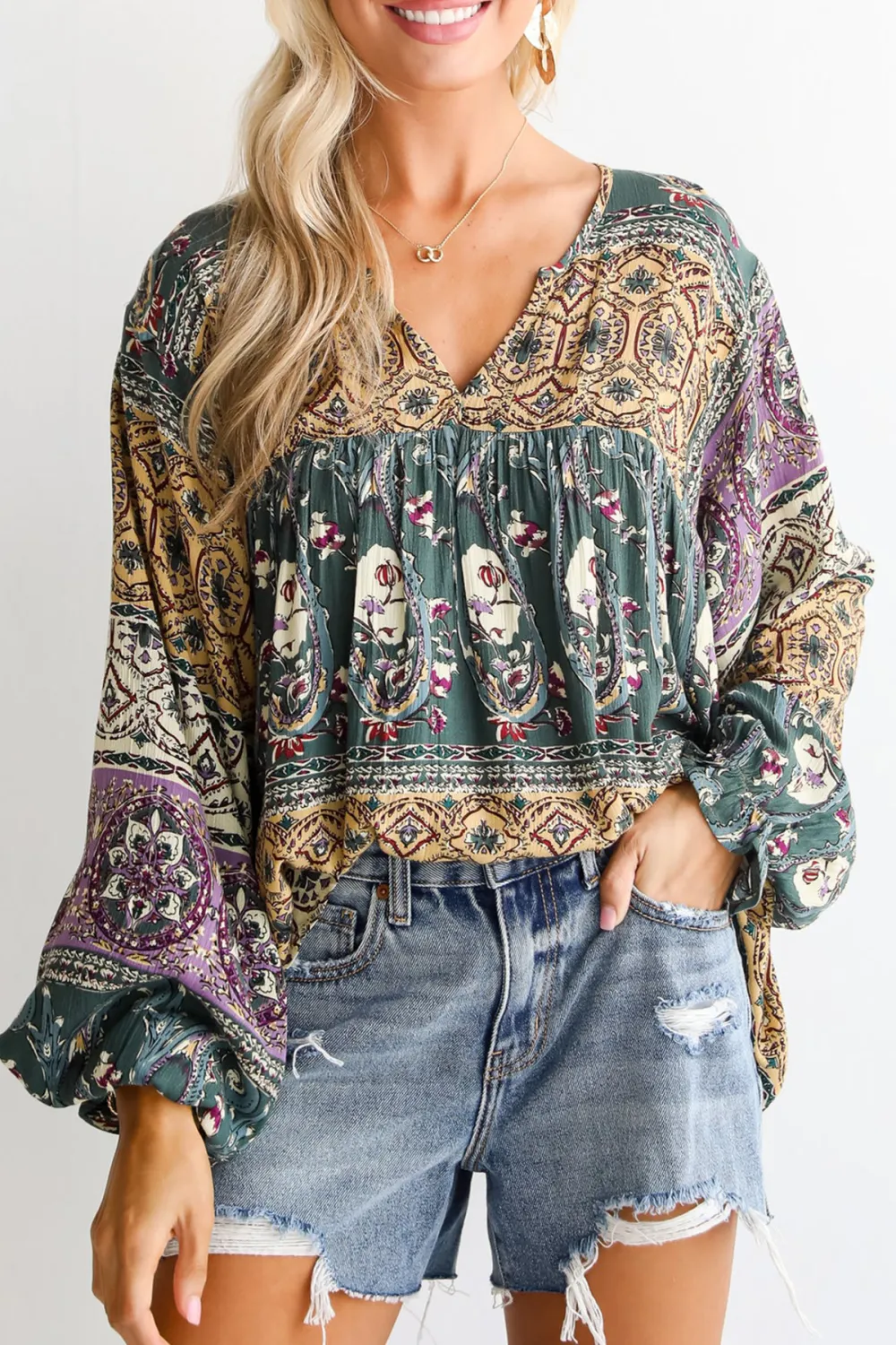 Playful Charisma Teal Blouse