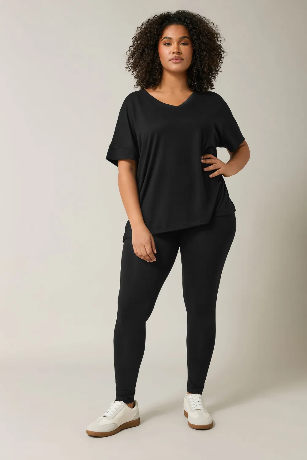EVANS 2 PACK Curve Black Cotton Stretch Leggings