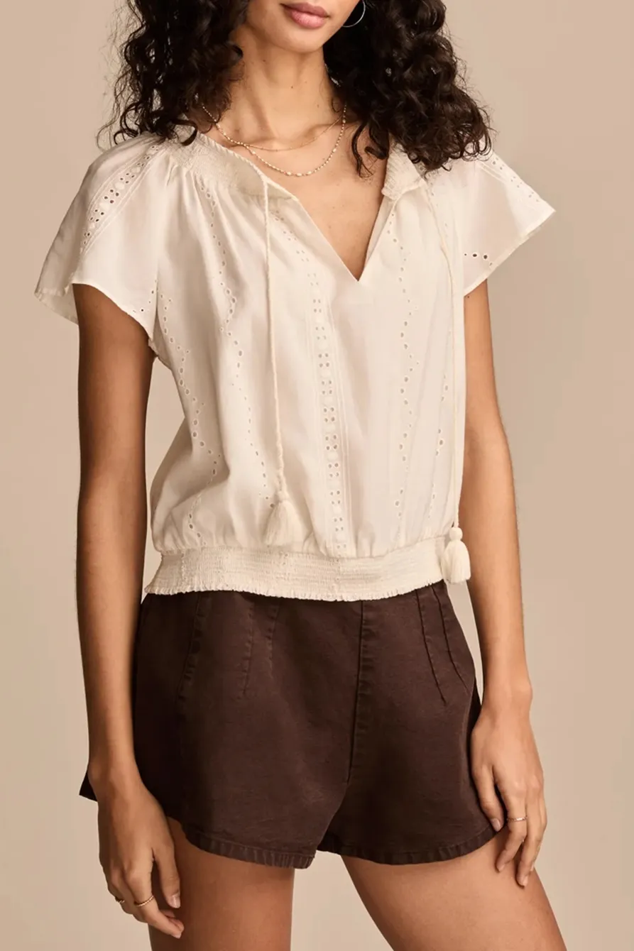 Tofu Smocked Hem Blouse