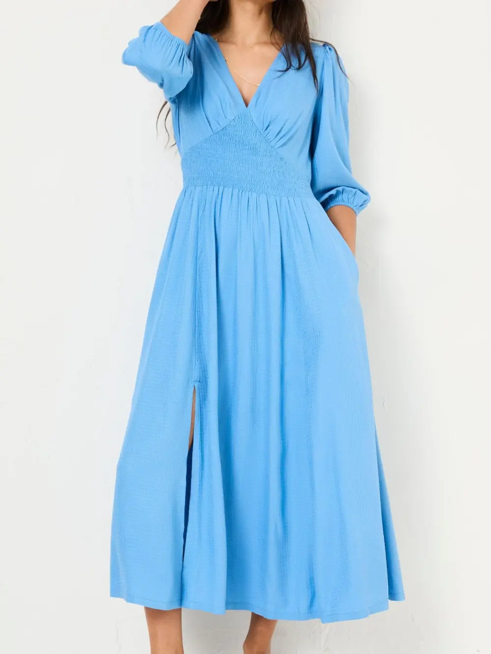 Bright Blue Rene Textured Midi Dress