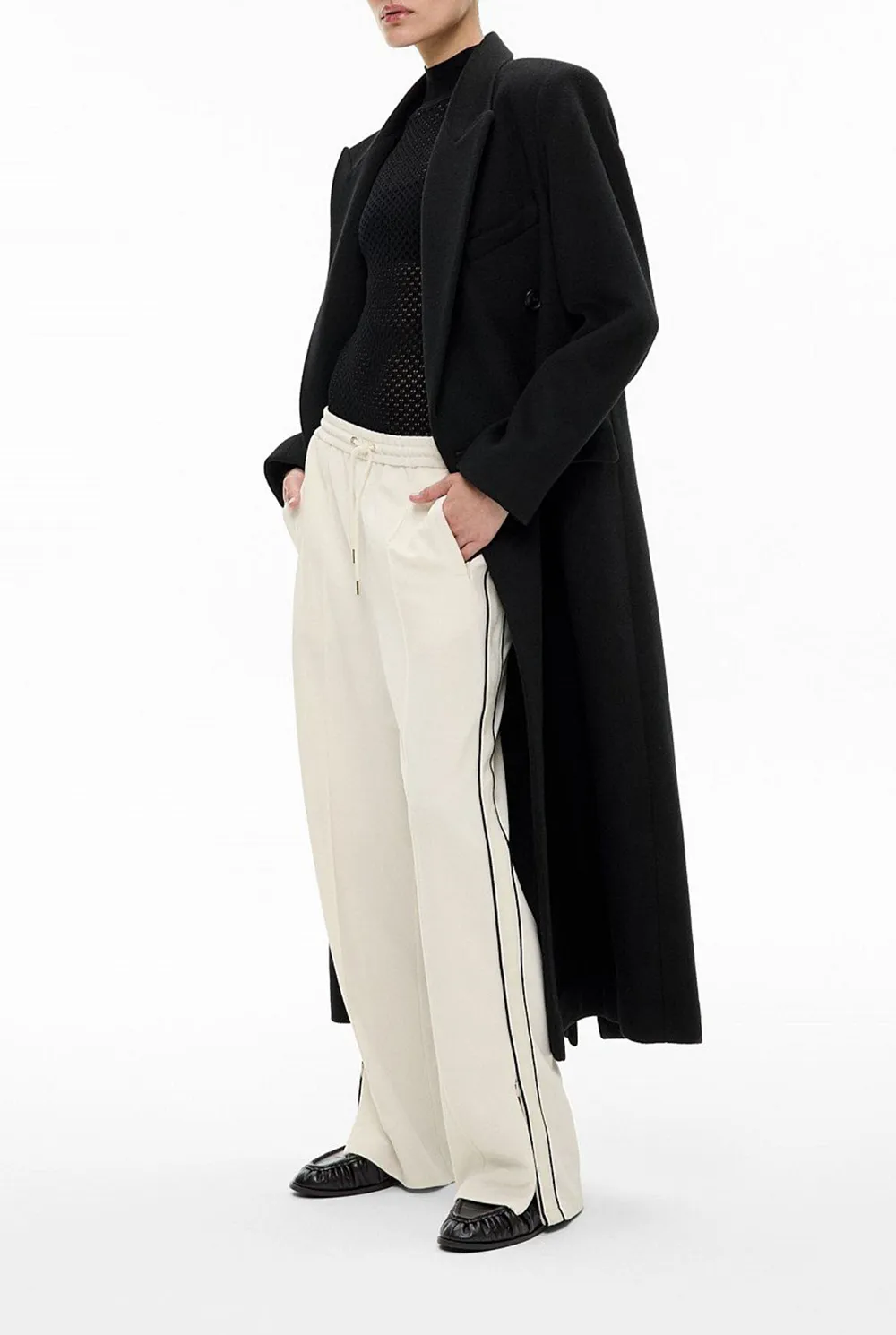 White Striped Sweatpants