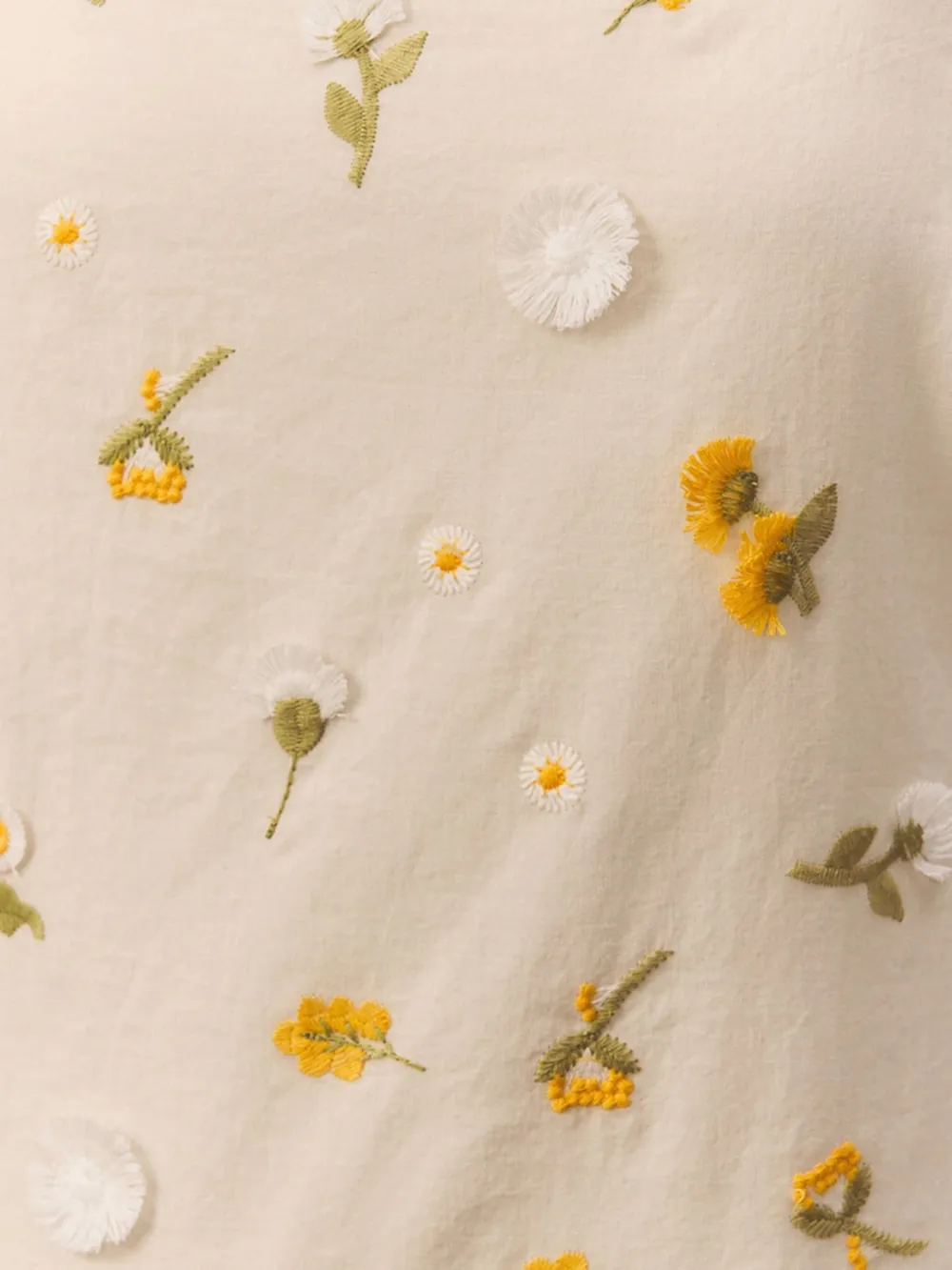 Summer Gentle Yellow Floral Embroidered Slim Dress