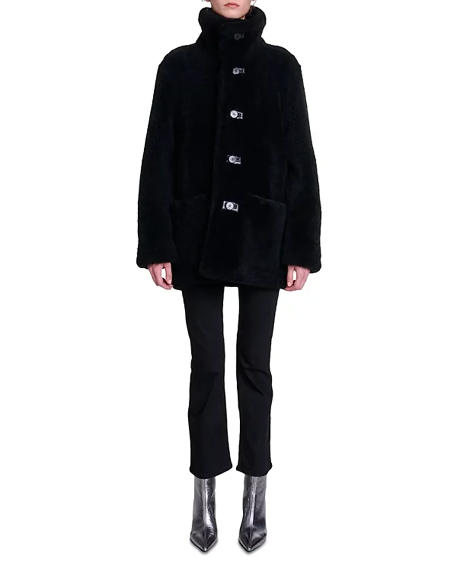 Black Reversible Shearling Jacket