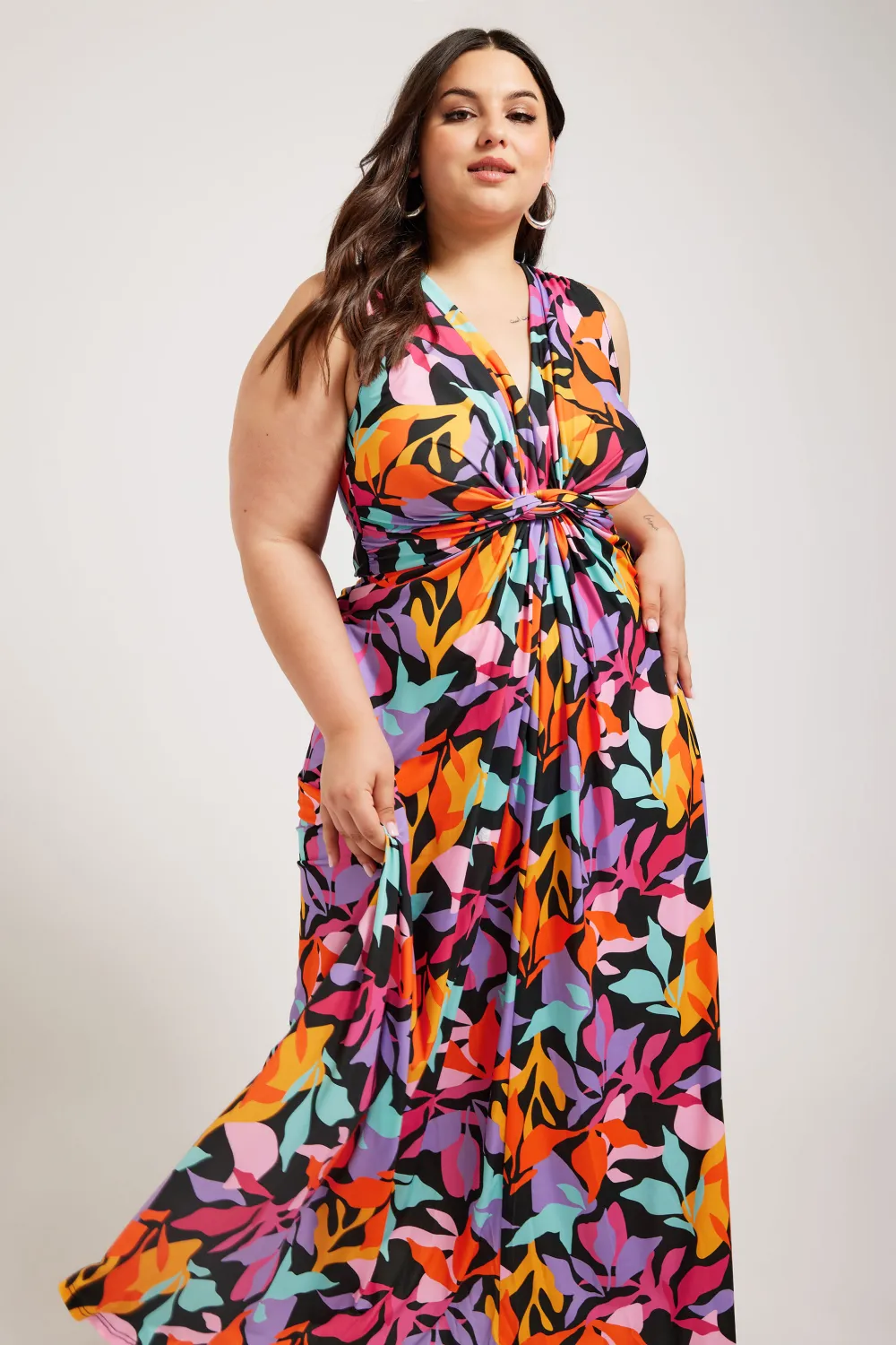 YOURS LONDON Curve Black Abstract Print Maxi Dress