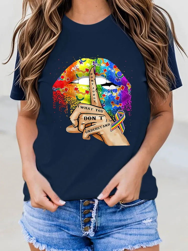 Women'S Don T Judge What You Don T Understand LGBT Pride Lips T Shirt