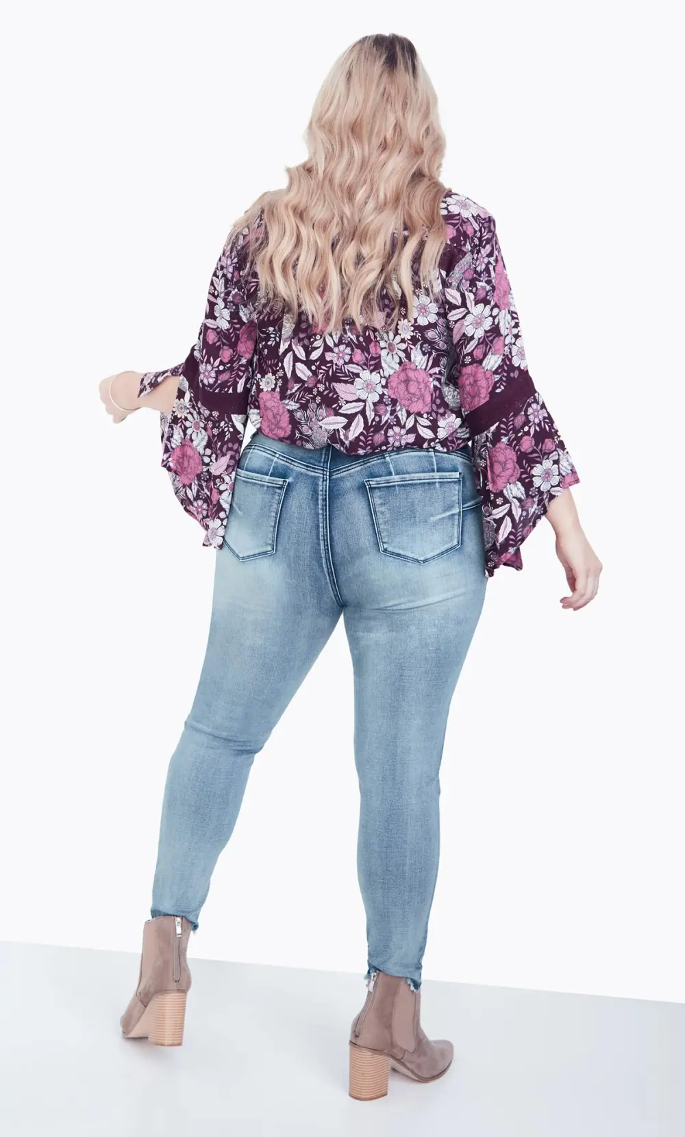 Evans Blue Light Wash Distressed Denim Skinny Jeans