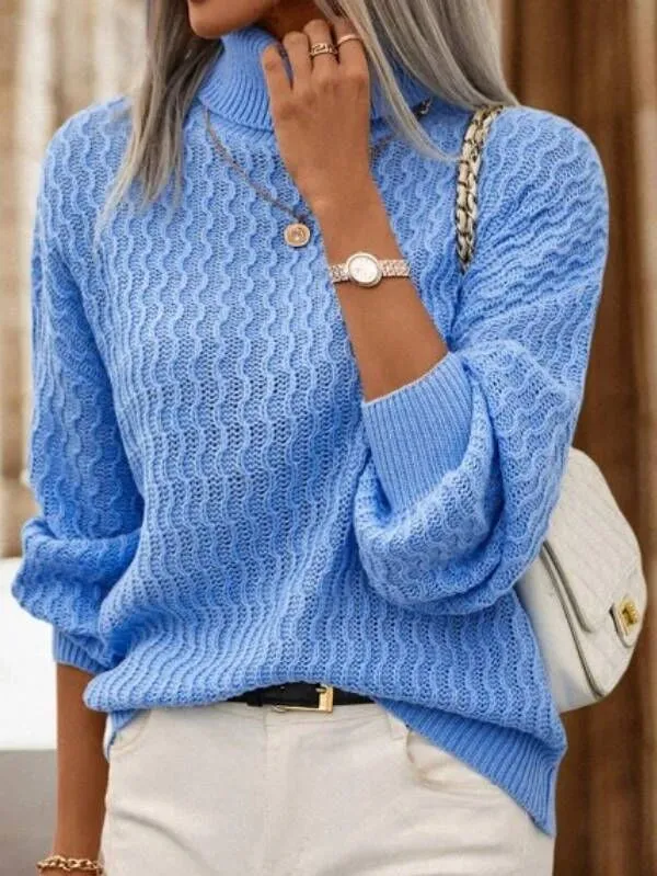 Turtleneck Drop Shoulder Sweater