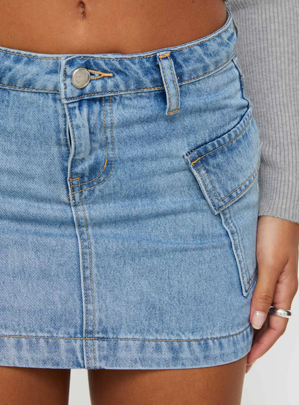 Cargo Denim Mini Skirt