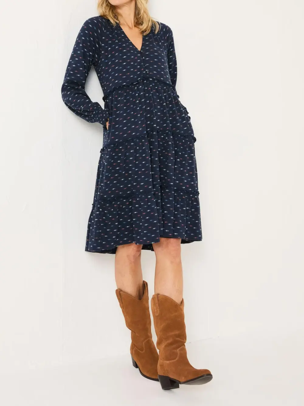 Navy Ivana Jersey 100% Cotton Dress