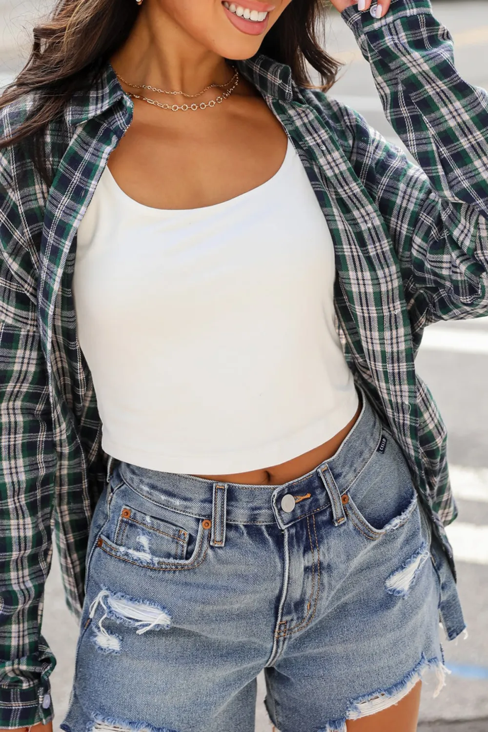 Trendsetting Aspect Hunter Green Plaid Flannel