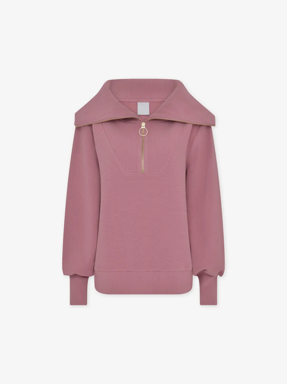 Chic Oversized Half-Zip Wide-Collar Sweatshirt