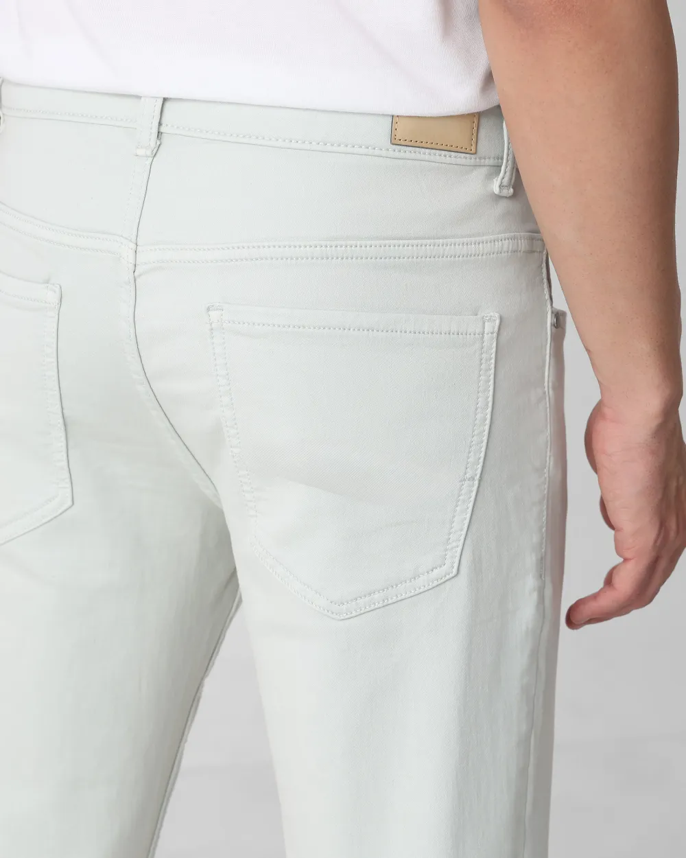 Classic Versatile And Comfortable Straight Light Green Jeans