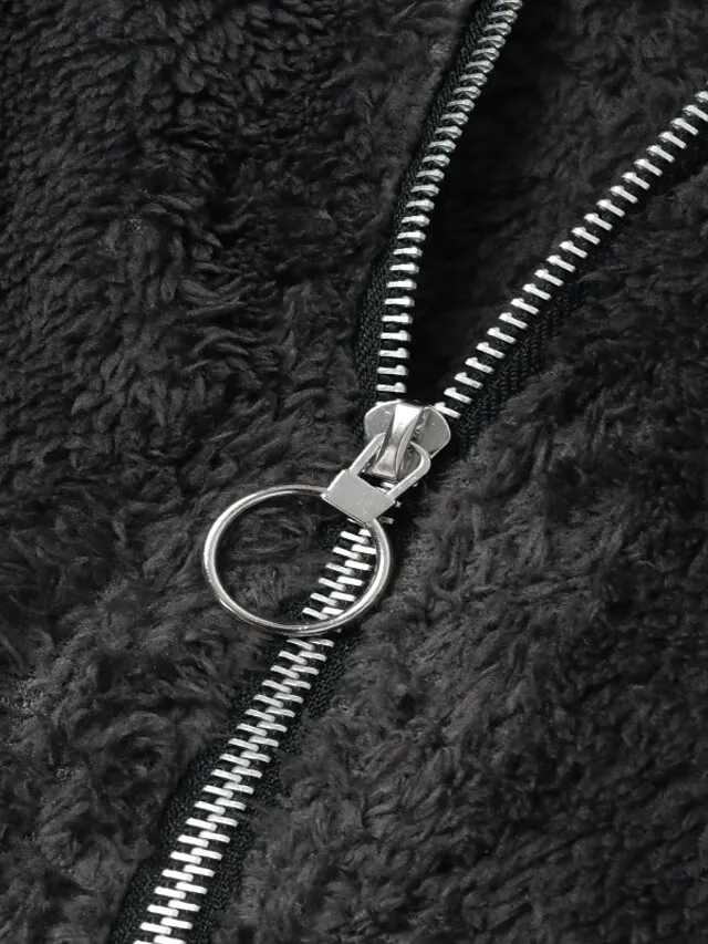 Women's Plus Size Teddy Coat Animal Casual Long Sleeve V Wire Regular Fall Winter Green Pink Dark Gray L XL XXL 3XL 4XL