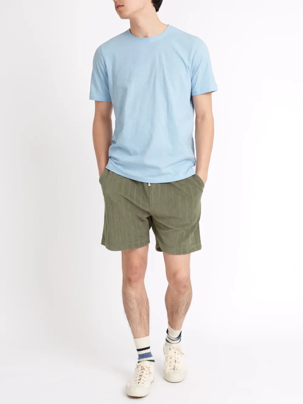 Sky Blue Casual Style Short Sleeve T-Shirt
