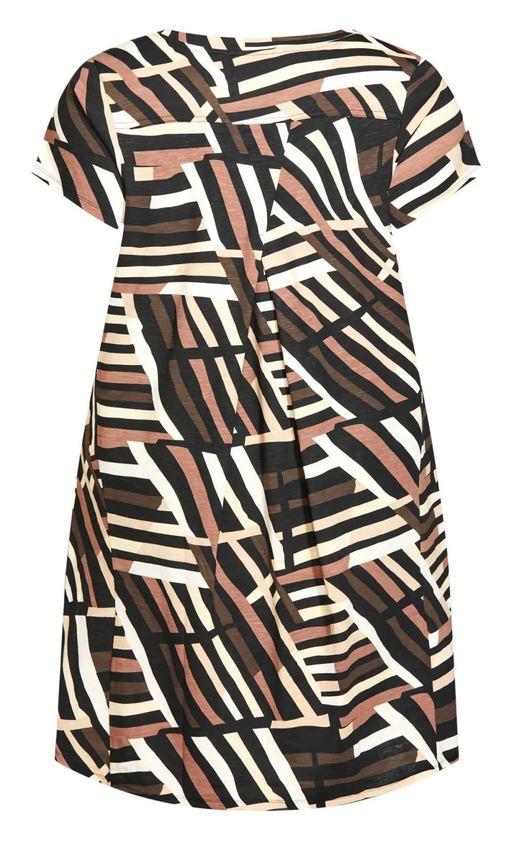 Evans Brown Stripe Pocket Midi Dress