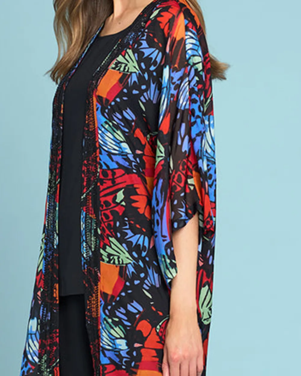 Floral Print Belted Duster Coat