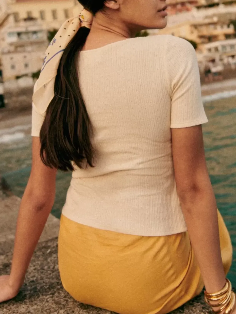 Lace Deep V-Neck T-Shirt