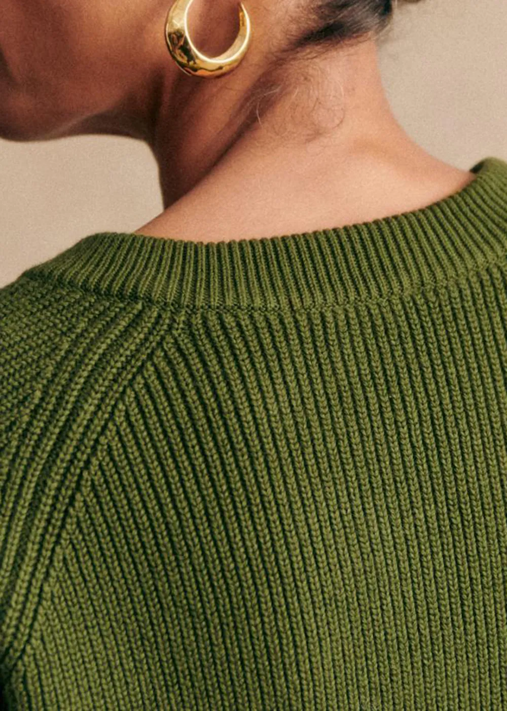 Crew Neck Organic Cotton Long Sleeve Cardigan