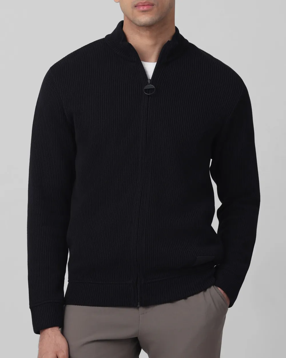 Comfortable Soft Daily Slim Black Sweater